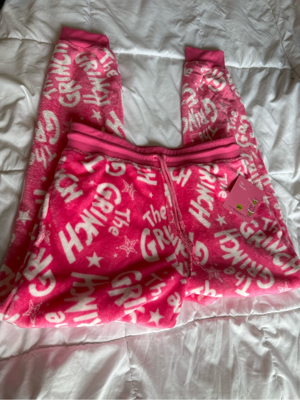 Women's Pink The Grinch Fleece Pajama Pants